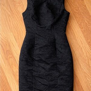 B Michael America Textured Black Sleeveless Midi Dress